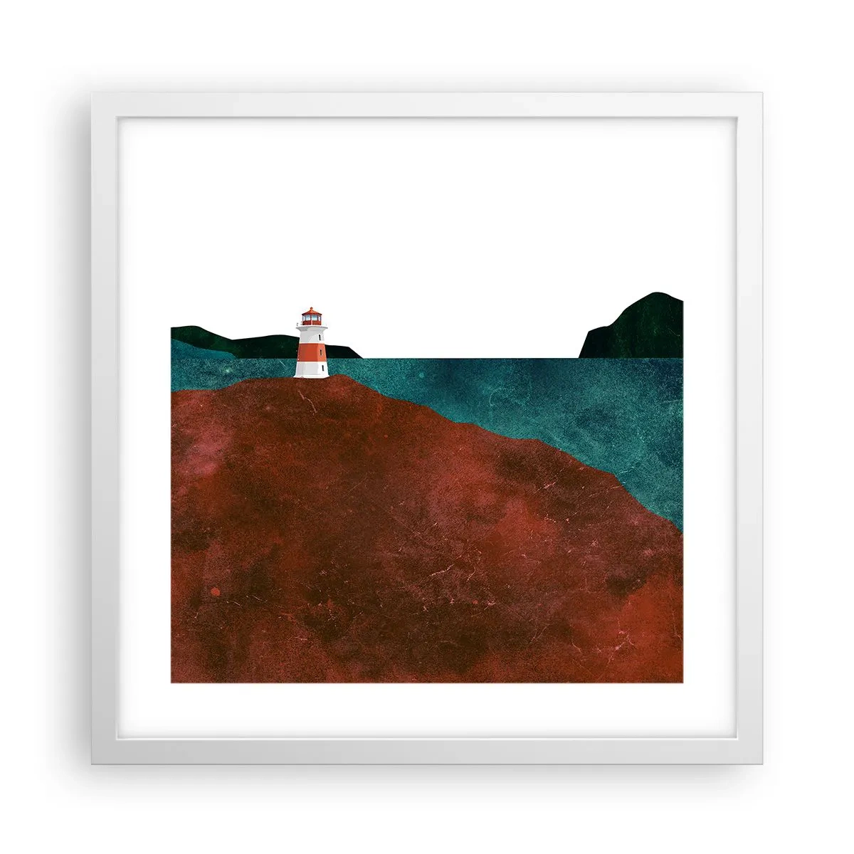Affiche dans un cadre blanc - Poster - En regardant la mer - 40x40 cm