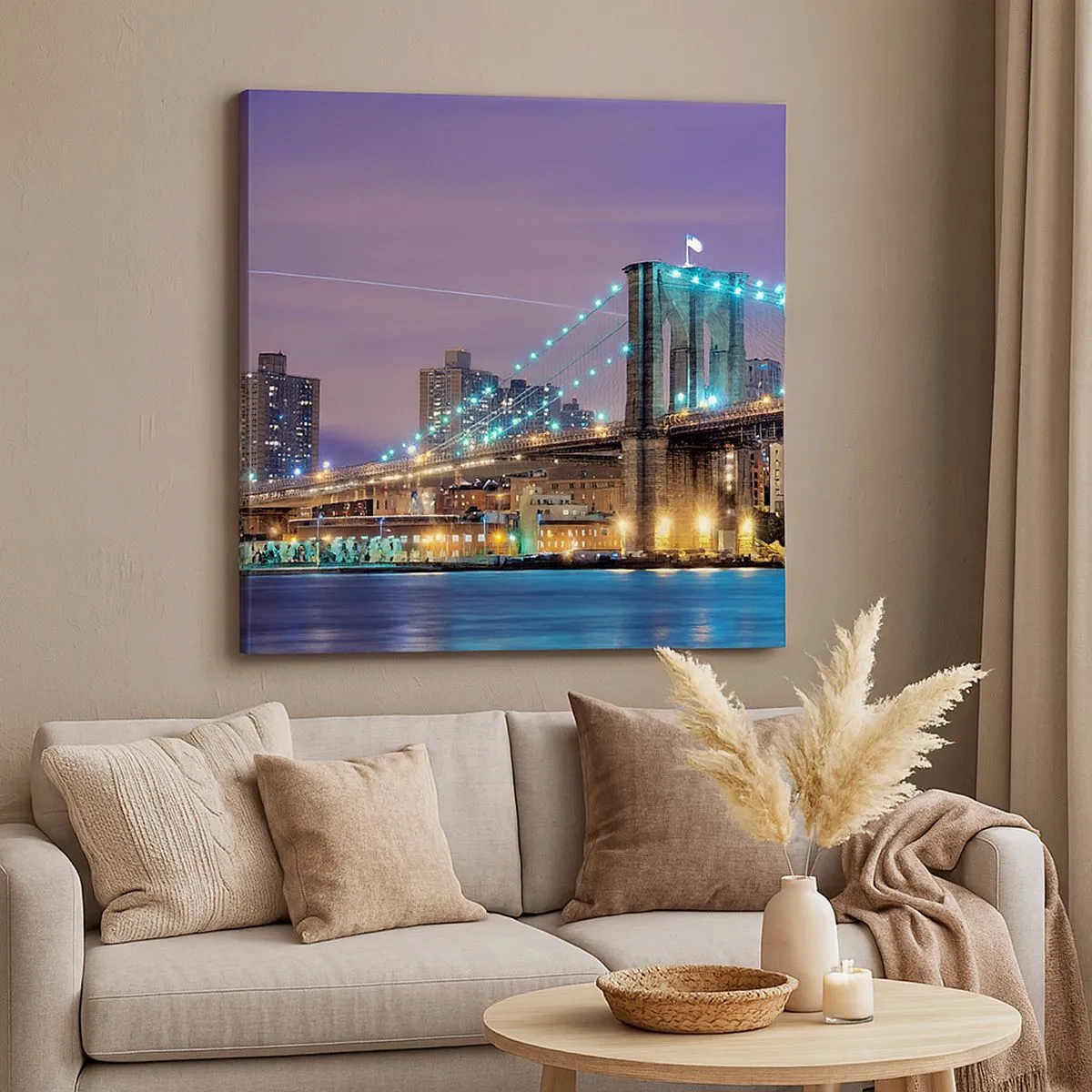 Impression sur toile - Image sur toile - Depuis de nombreuses années le pont de Brooklyn - 30x30 cm
