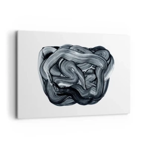 Impression sur toile - Image sur toile - Composition abstraite en nuances de gris - 120x80cm - Ce n'est pas si simple - Décoration murale moderne pour le salon et la chambre ARTTOR