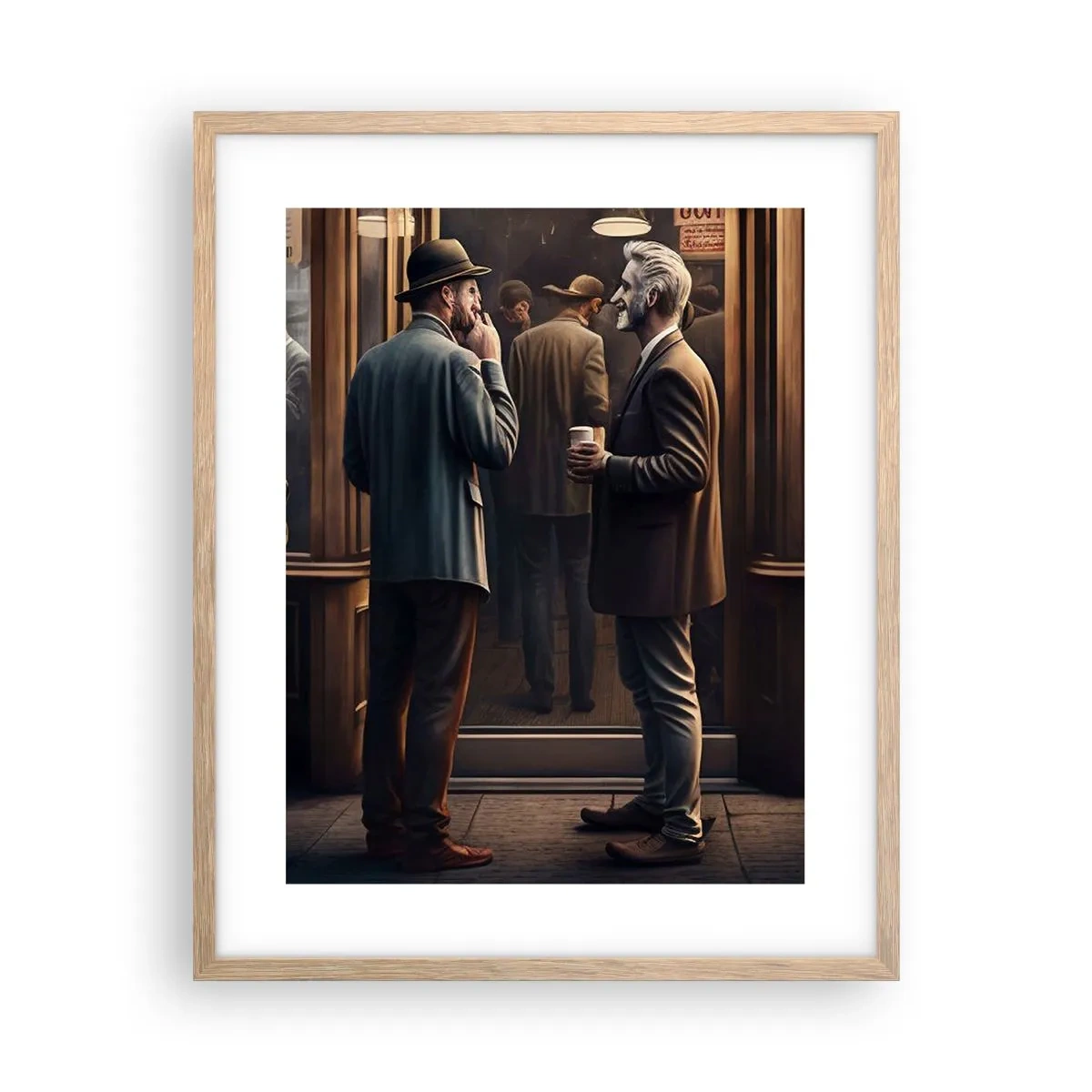 Affiche dans un chêne clair - Poster - Bon moment de la journée - 40x50 cm