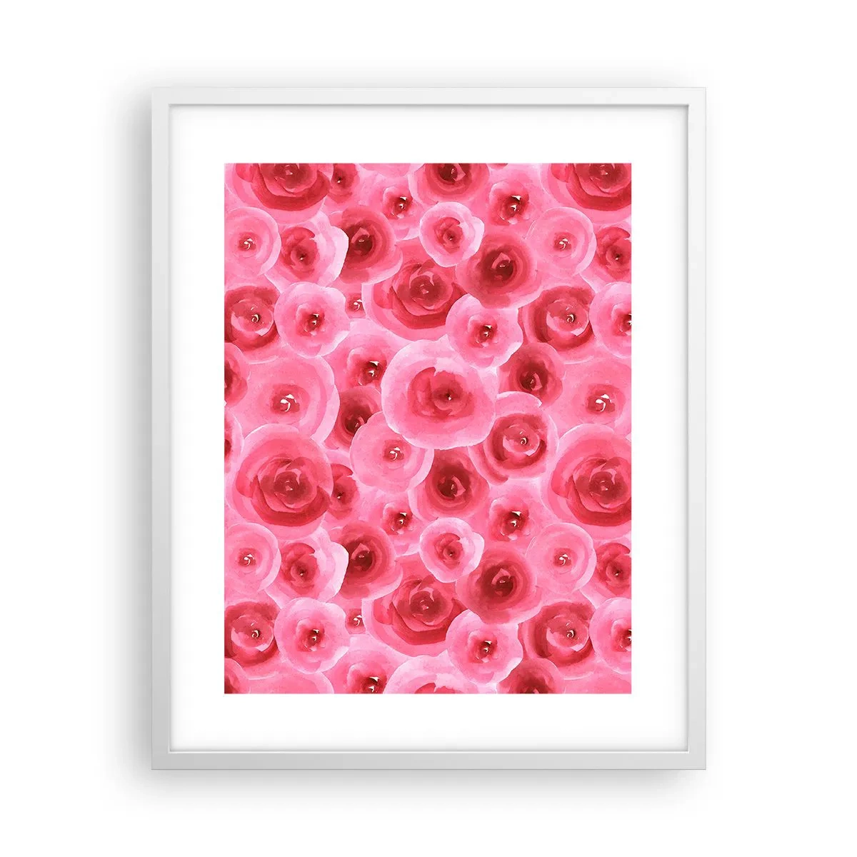 Affiche dans un cadre blanc - Poster - Roses en-haut et en-bas - 40x50 cm