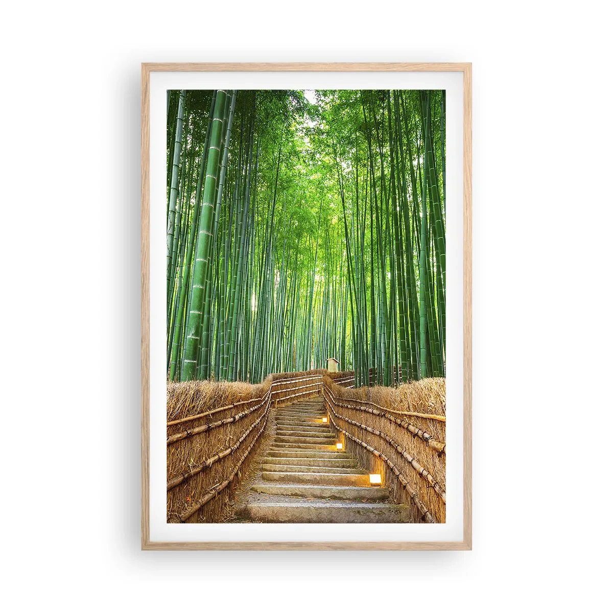 Affiche dans un chêne clair - Poster - L'essence de la nature asiatique - 61x91 cm