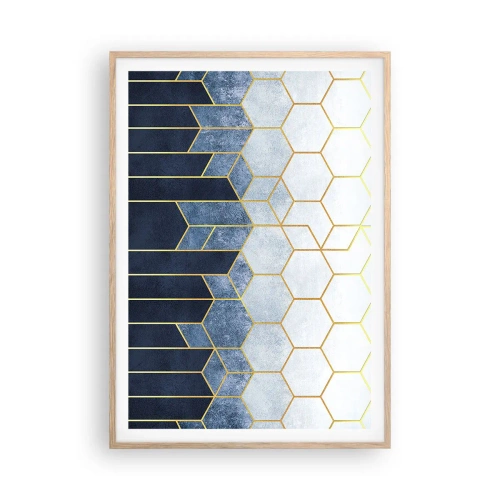 Affiche dans un chêne clair - Poster - Composition en rythme syncopé - 70x100 cm