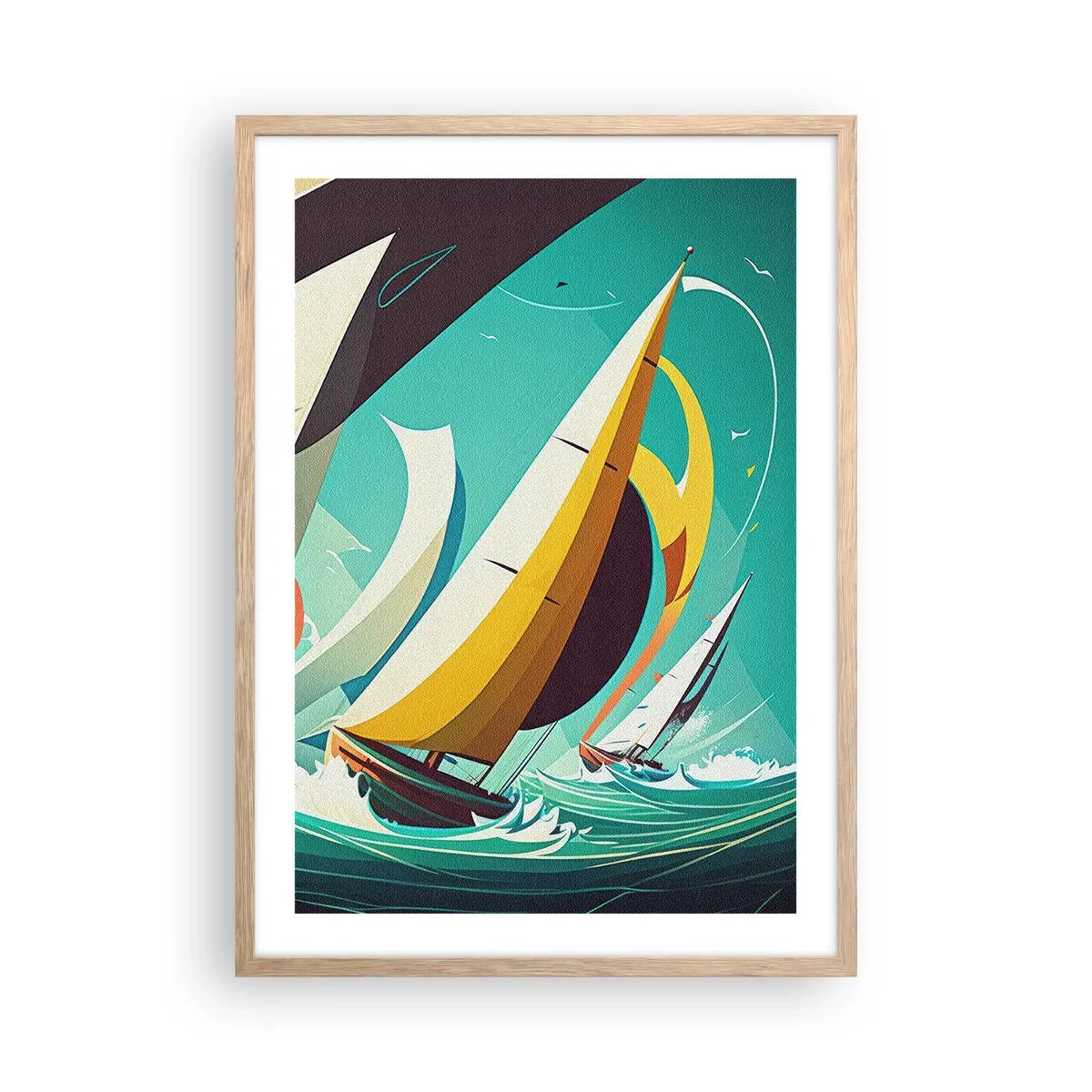 Affiche dans un chêne clair - Poster - Bonne chance avec les éléments - 50x70 cm