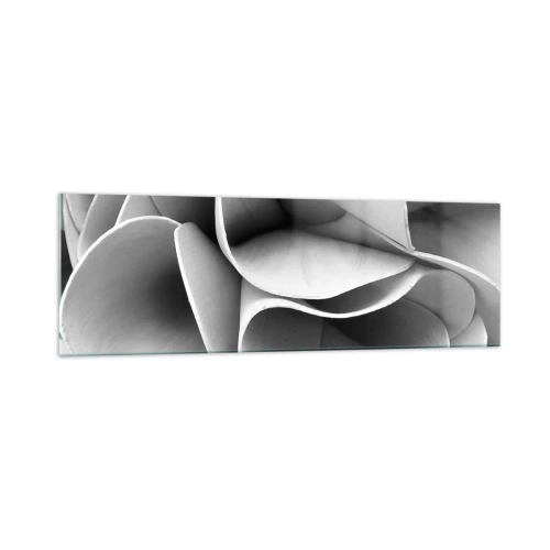 Impression sur verre - Image sur verre - Détails en noir et blanc de formes abstraites - 160x50cm - Il s'en passe dans l'espace - Décoration murale moderne pour le salon et la chambre ARTTOR