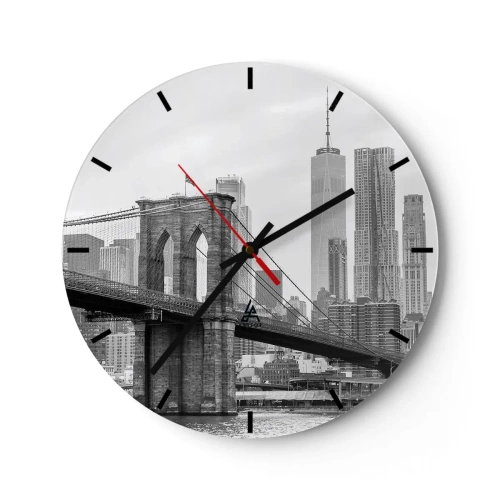 Horloge murale - Pendule murale - Climat New-Yorkais - 40x40 cm
