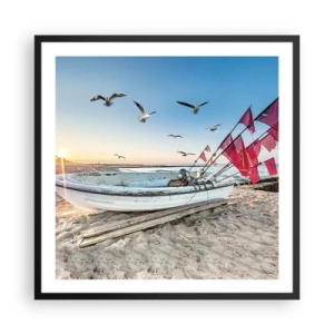 Affiche dans un cadre noir - Poster - Repos mérité - 60x60 cm