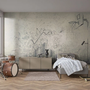 Papier peint sur mesure Premium Sand - Ma vie fantastique en ville - Graffiti, Morceau, Graphique