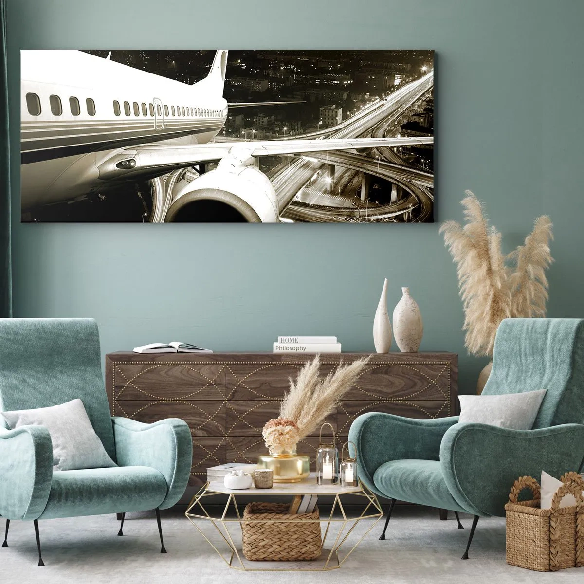 Impression sur toile - Image sur toile - Vole dans la nuit - 100x40 cm