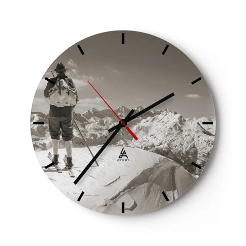 Horloge murale - Pendule murale - Toutes les mêmes ces montagnes - 40x40 cm