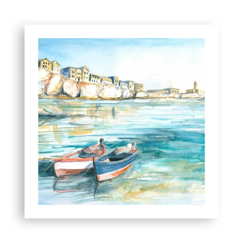 Affiche - Poster - Paysage dans l'azur - 50x50 cm