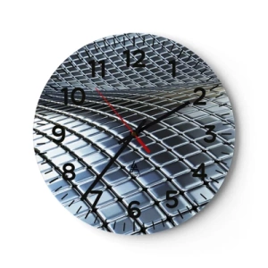 Horloge murale - Pendule murale - Vague argent métallique - 30x30 cm