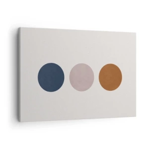 Impression sur toile - Image sur toile - Une composition minimaliste avec trois cercles colorés - 70x50cm - Symbole d'excellence - Décoration murale moderne pour le salon et la chambre ARTTOR