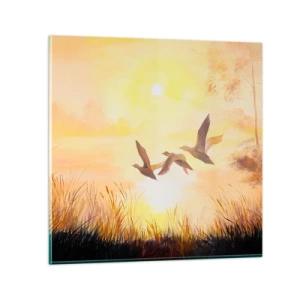 Impression sur verre - Image sur verre - Le début d'un long voyage - 50x50 cm