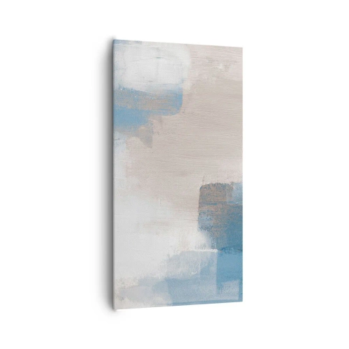 Impression sur toile - Image sur toile - Abstraction rose derrière un rideau de bleu - 65x120 cm