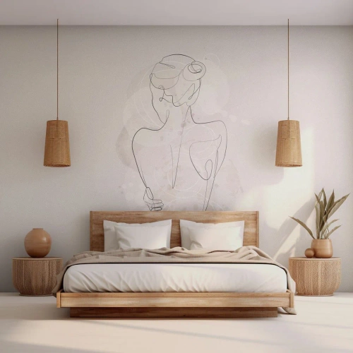 Papier Peint Photo Premium Canvas - Comme un instrument sensible - Femme, Corps, Graphique - 200x140 cm