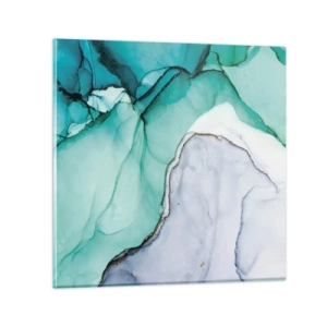 Impression sur verre - Image sur verre - Étude de turquoise - 30x30 cm
