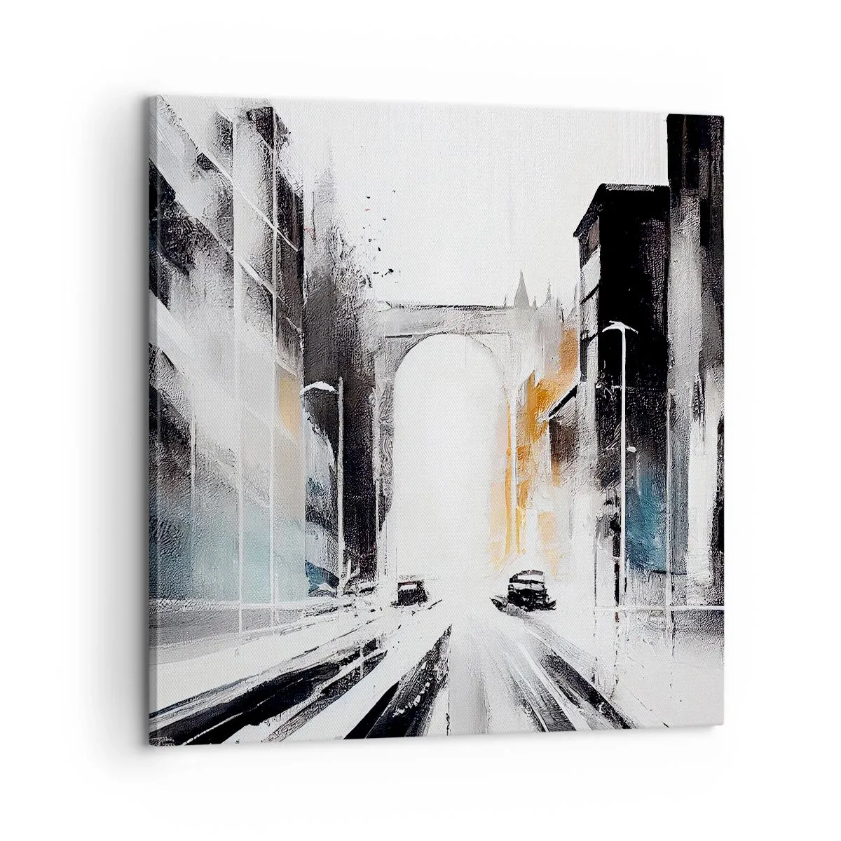 Impression sur toile - Image sur toile - Étude de ville : architecture et mouvement - 60x60 cm