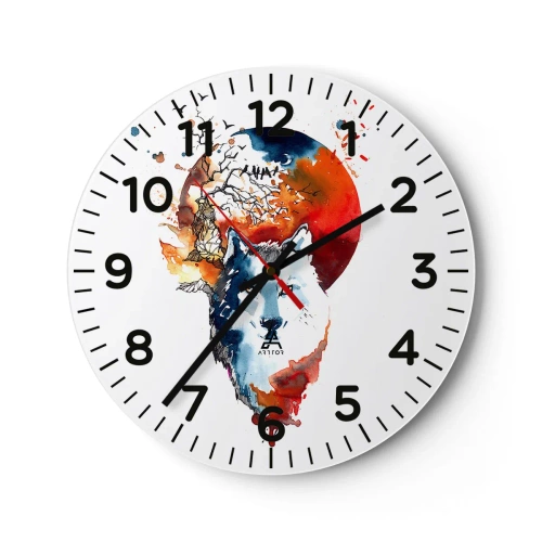 Horloge murale - Pendule murale - Nez à nez avec la nuit - 40x40 cm