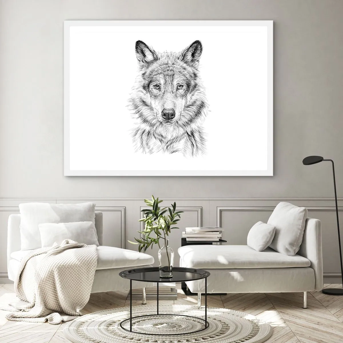 Affiche dans un cadre blanc - Poster - Un leader né - 40x30 cm