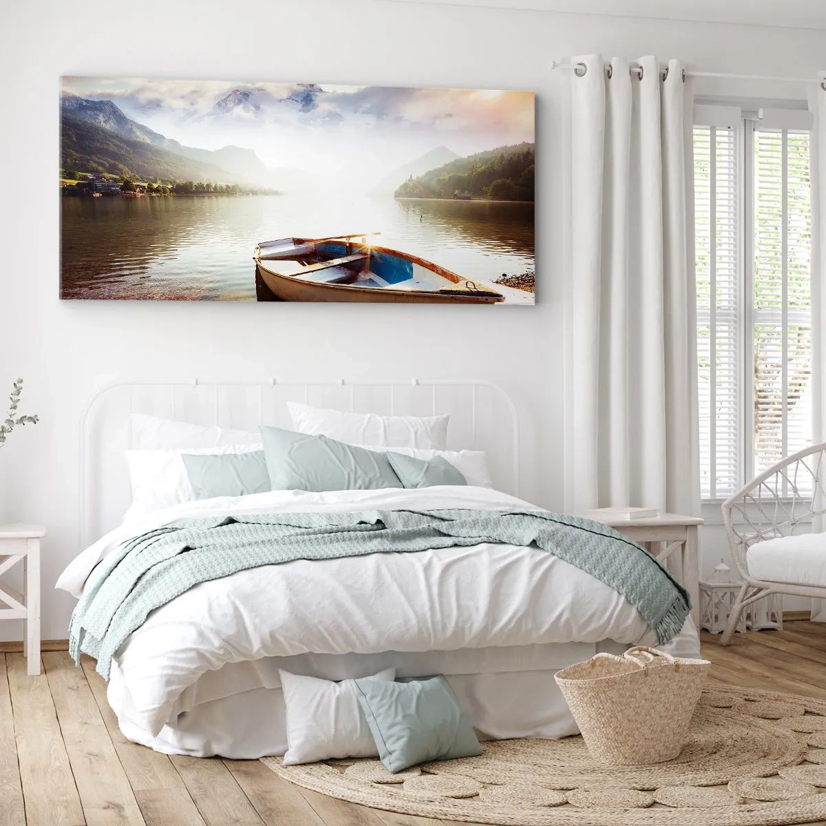 Impression sur toile - Image sur toile - Au bord de la grande et limpide eau - 100x40 cm