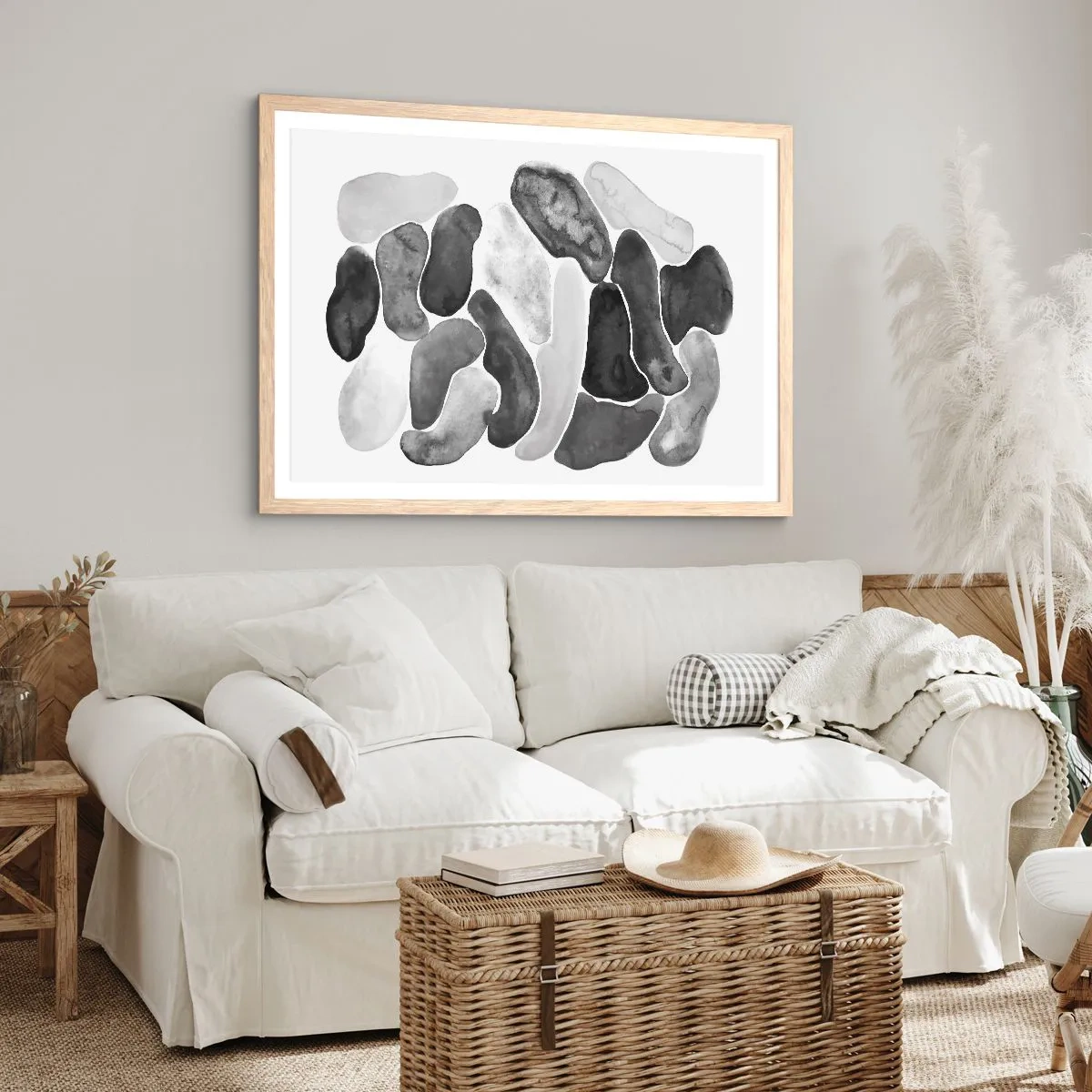 Affiche dans un chêne clair - Poster - Abstraction rocheuse - 91x61 cm