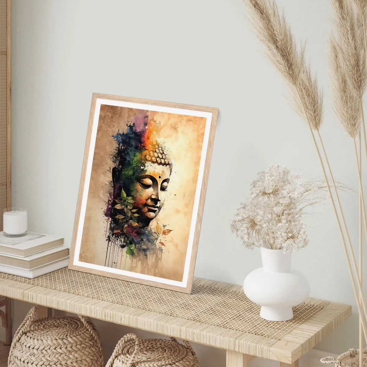 Affiche dans un chêne clair - Poster - Namasté ! - 50x70 cm