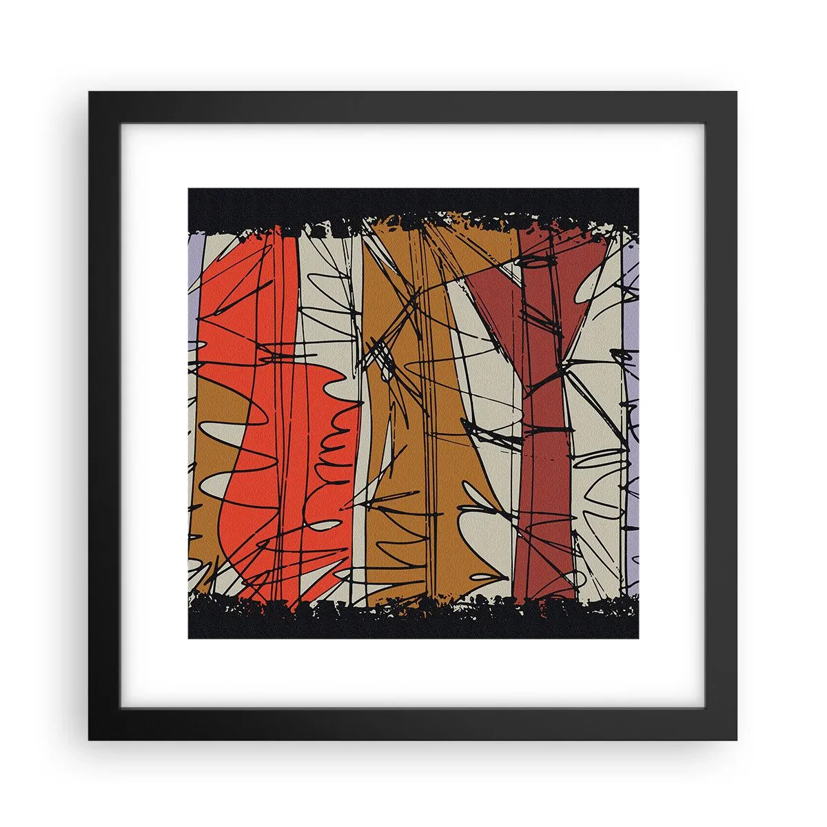 Affiche dans un cadre noir - Poster - Composition spontanée - 30x30 cm