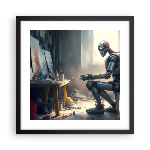 Affiche dans un cadre noir - Poster - L'acte de création - 40x40 cm