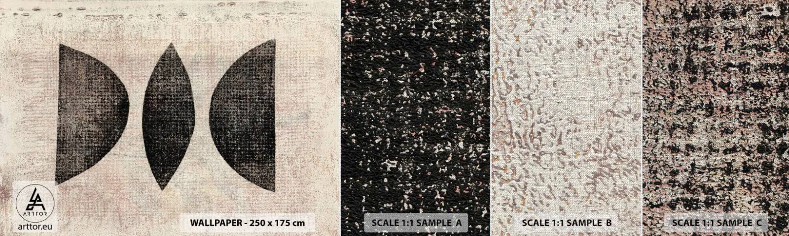 Échantillon de Papier Peint Premium Canvas - Abstraction ethnique - Abstraction, Morceau, Art moderne - 100x30 cm