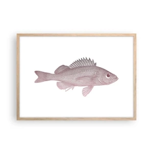 Affiche dans un chêne clair - Poster - Poisson aux grands yeux - 70x50 cm