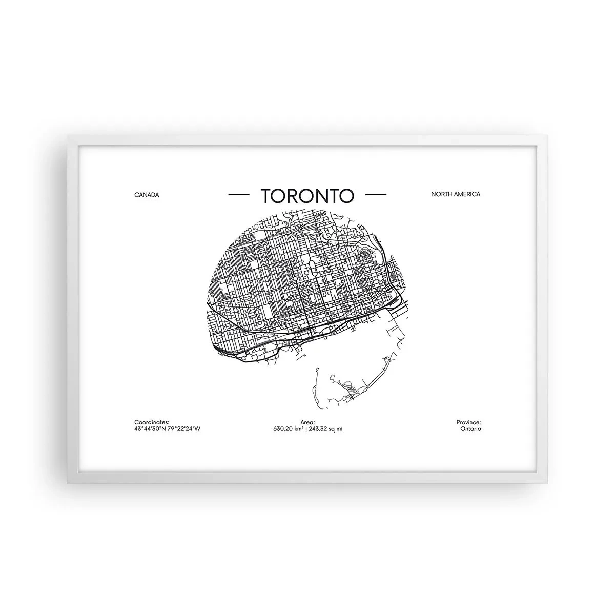 Affiche dans un cadre blanc - Poster - Anatomie de Toronto - 70x50 cm