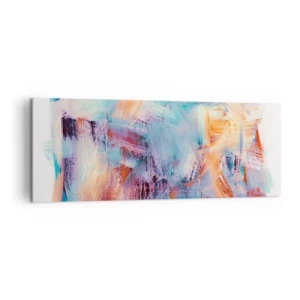 Impression sur toile - Image sur toile - Coups de pinceau colorés dans une composition abstraite - 140x50cm - Un désordre coloré - Décoration murale moderne pour le salon et la chambre ARTTOR