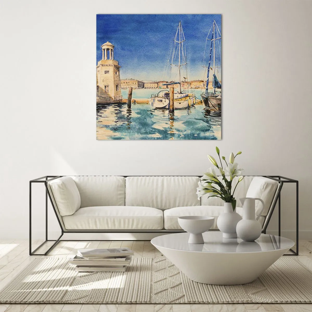 Impression sur verre - Image sur verre - Lagune ensoleillée - 40x40 cm
