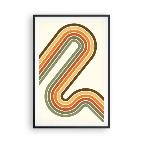 Affiche dans un cadre noir - Poster - En zig zag vers le but - 61x91 cm