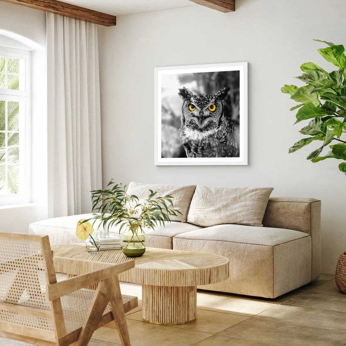 Affiche dans un cadre blanc - Poster - Rien ne se cachera - 30x30 cm