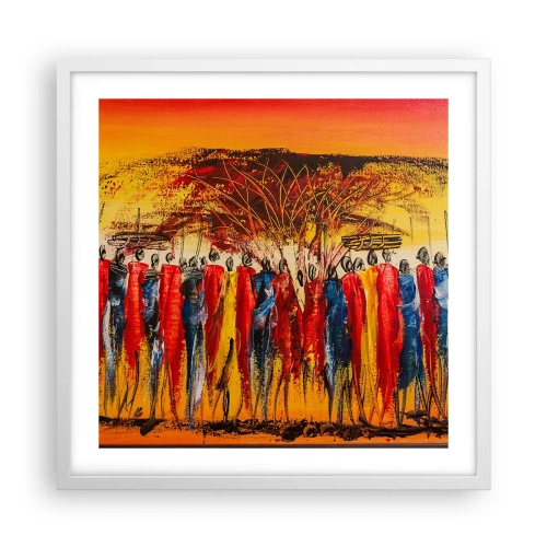 Affiche dans un cadre blanc - Poster - Là-bas, là-bas, ils vont là-bas - 50x50 cm