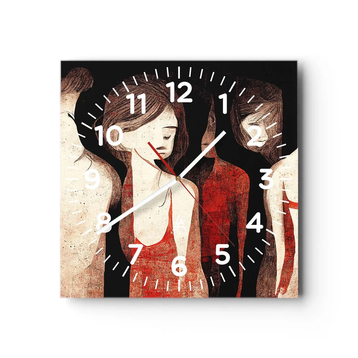 Horloge murale - Pendule murale - Madones des ténèbres - 30x30 cm