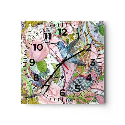 Horloge murale - Pendule murale - Empêtré dans les vignes - 40x40 cm