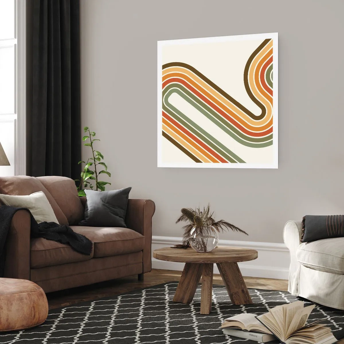 Affiche - Poster - En zig zag vers le but - 50x50 cm