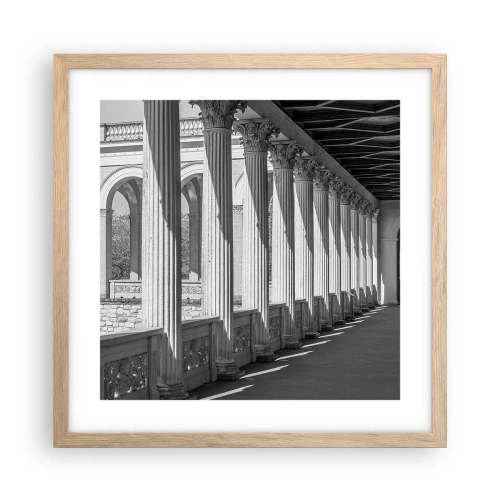 Affiche dans un chêne clair - Poster - Arcade ensoleillée - 40x40 cm