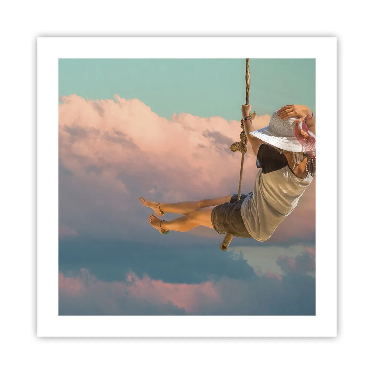 Affiche - Poster - S'amuser dans les nuages - 50x50 cm