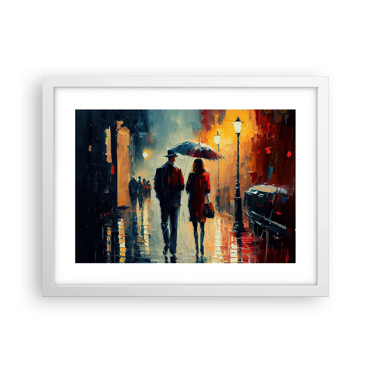 Affiche dans un cadre blanc - Poster - Histoire d'amour urbaine - 40x30 cm