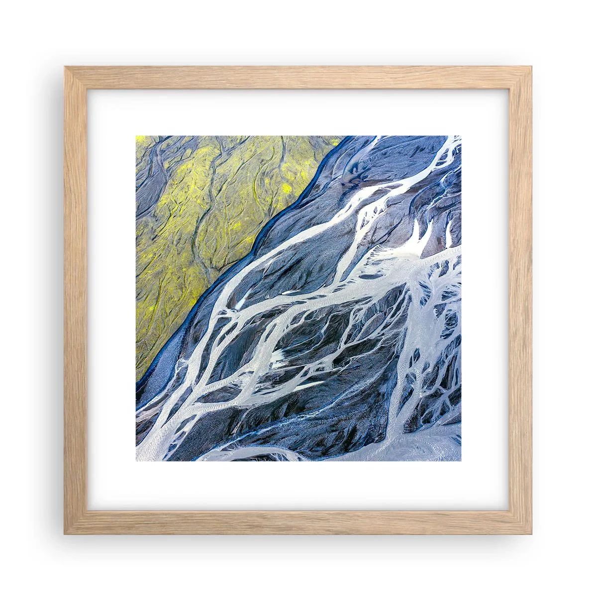 Affiche dans un chêne clair - Poster - Peintures rupestres de la nature - 30x30 cm