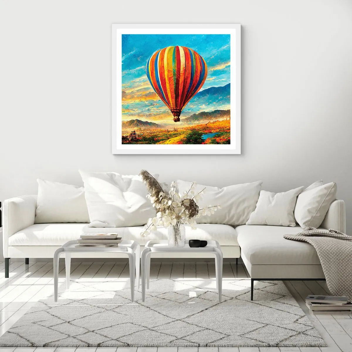 Affiche dans un cadre blanc - Poster - Dans le silence on voit mieux - 60x60 cm