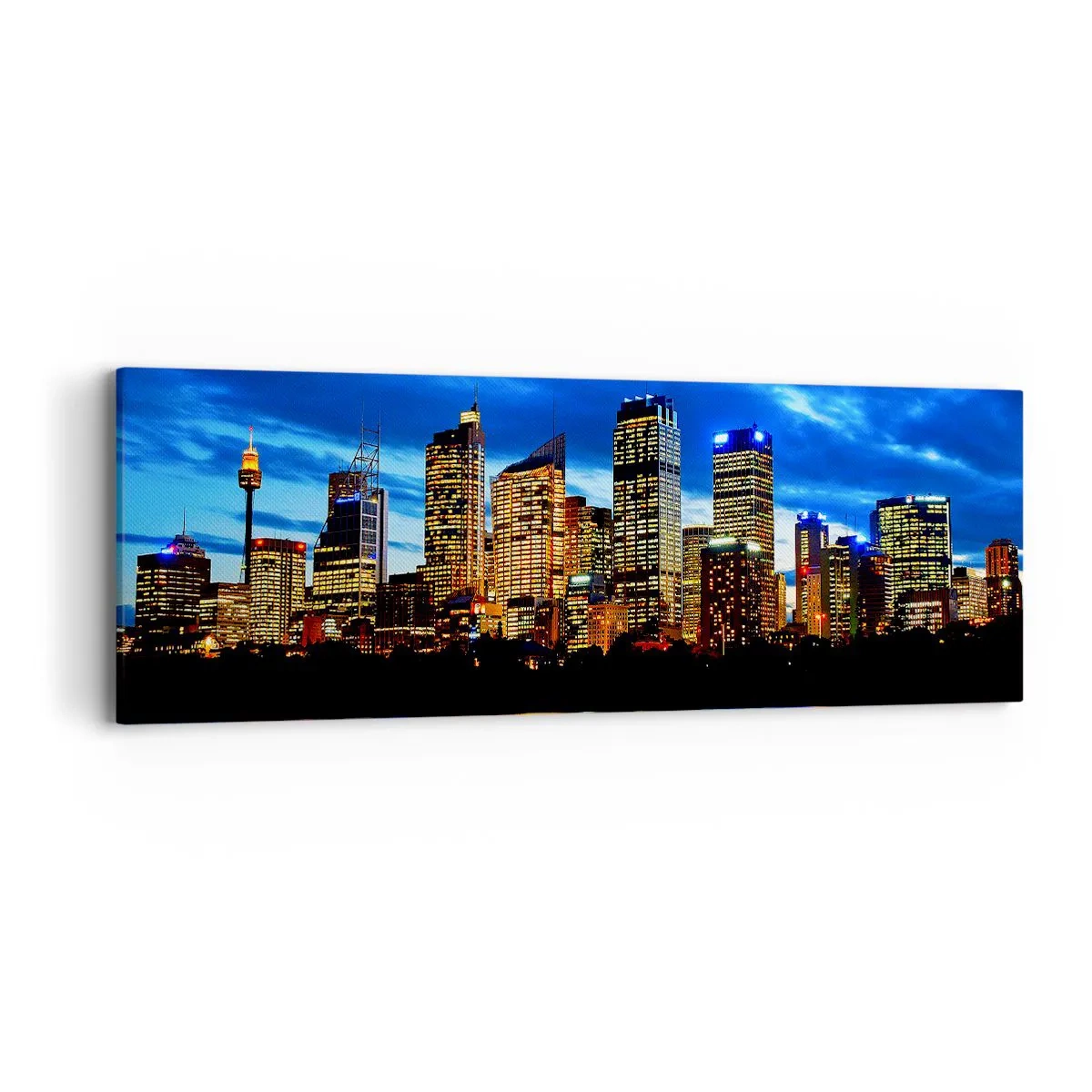Impression sur toile - Image sur toile - Une nuit de lumières et de couleurs - 90x30 cm