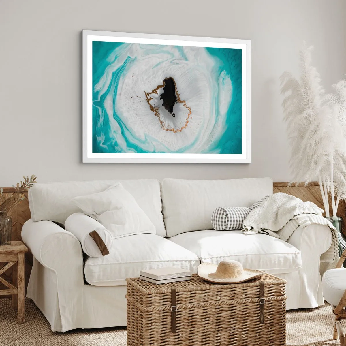 Affiche dans un cadre blanc - Poster - Pénétrer à l'intérieur - 40x30 cm