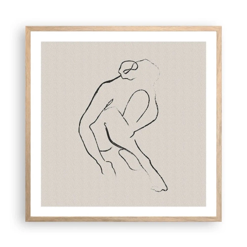 Affiche dans un chêne clair - Poster - Croquis intime - 60x60 cm