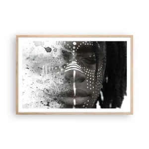 Affiche dans un chêne clair - Poster - Découvrez l'esprit primal - 91x61 cm