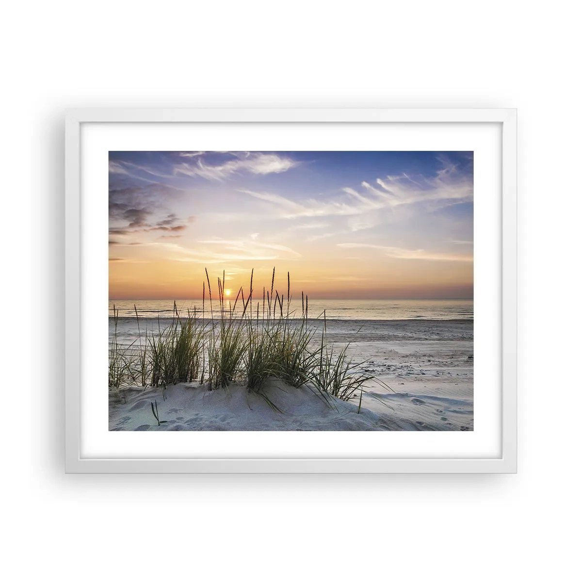 Affiche dans un cadre blanc - Poster - Regarde, pense, ressent - 50x40 cm